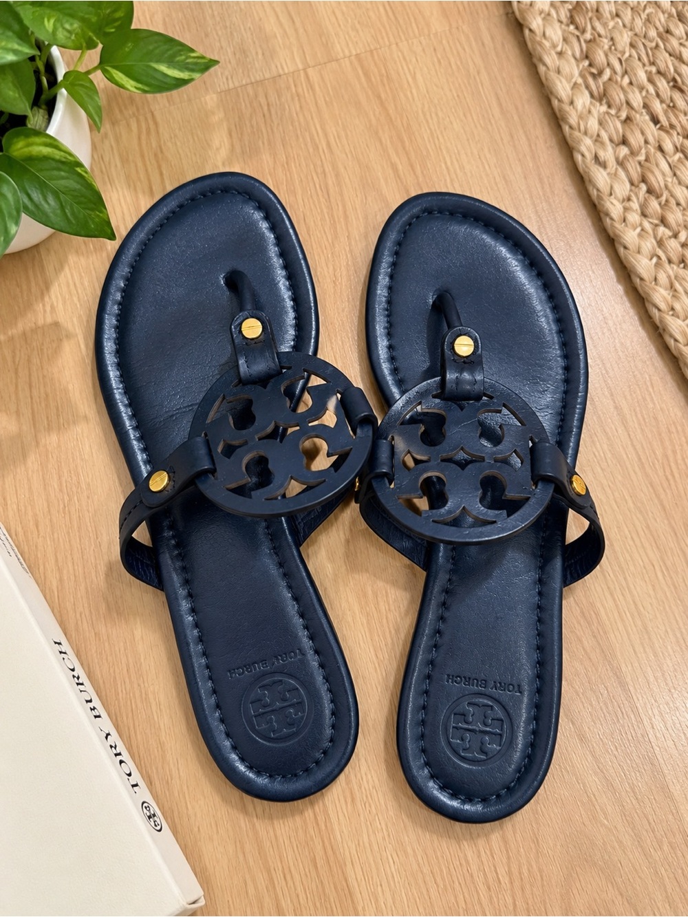 Tory Burch Miller Leather Thong Sandals